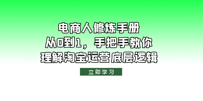 （6111期）电商人修炼·手册，从0到1，手把手教你理解淘宝运营底层逻辑-<a href=