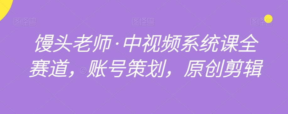 馒头老师·中视频系统课全赛道，账号策划，原创剪辑-<a href=