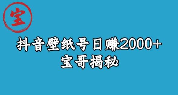 宝哥抖音壁纸号日赚2000+，不需要真人露脸就能操作【揭秘】-<a href=