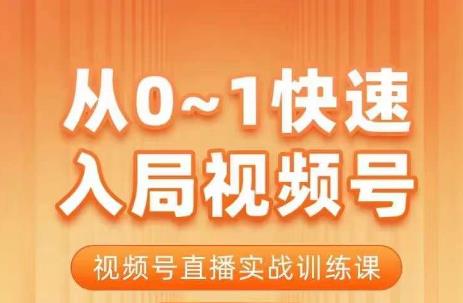 陈厂长·从0-1快速入局视频号课程，视频号直播实战训练课-<a href=