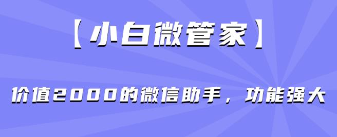 【小白微管家】价值2000的微信助手，功能强大-<a href=