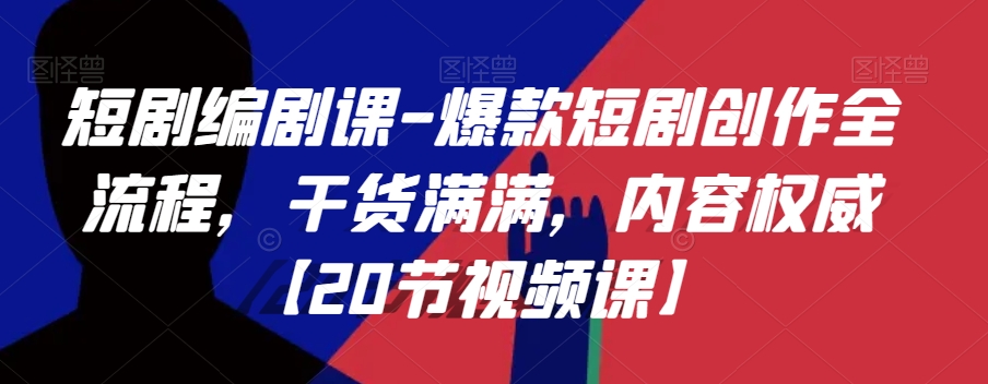 短剧编剧课-爆款短剧创作全流程，干货满满，内容权威【20节视频课】-<a href=