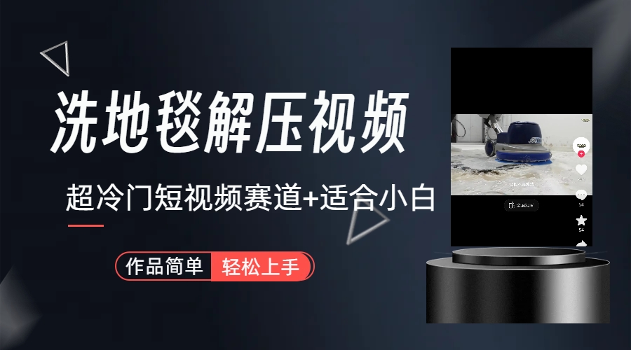 （6938期）超冷门抖音短视频赛道-清洗地毯解压视频-简单无脑怼作品（教程+素材）-<a href=