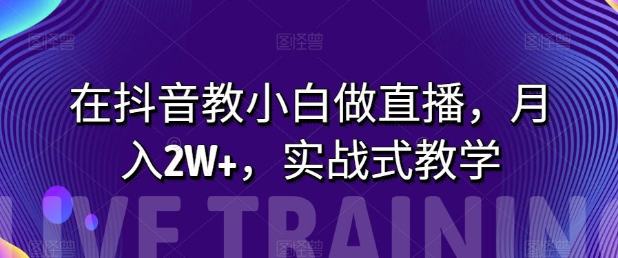 在抖音教小白做直播，月入2W+，实战式教学【揭秘】-<a href=