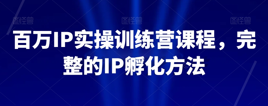 百万IP实操训练营课程，完整的IP孵化方法-<a href=