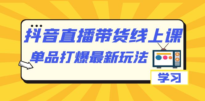 （7238期）抖音·直播带货线上课，单品打爆最新玩法（12节课）-<a href=
