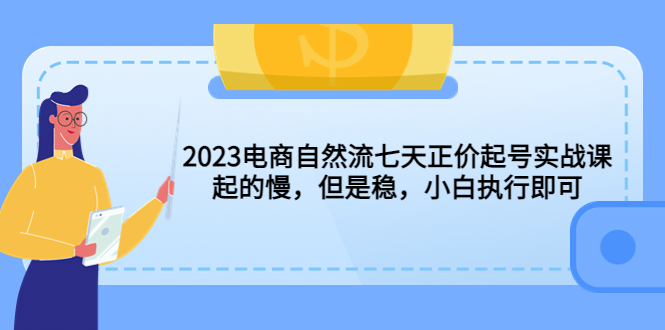 （5956期）2023电商自然流七天正价起号实战课：起的慢，但是稳，小白执行即可！-<a href=