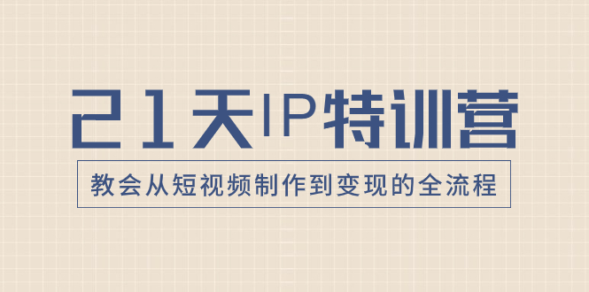 （8223期）21天IP特训营，教会从短视频制作到变现的全流程-<a href=