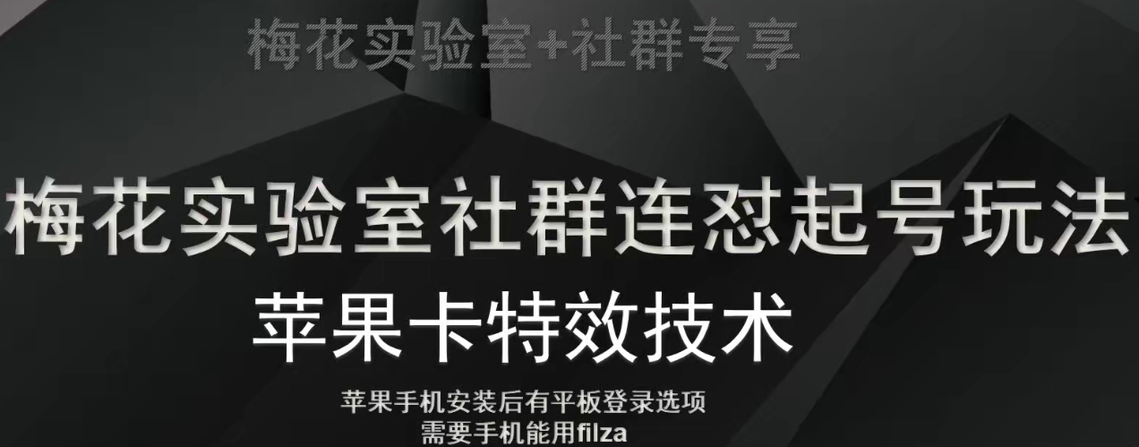 梅花实验室社群视频号连怼起号玩法，最新苹果卡特效技术-<a href=