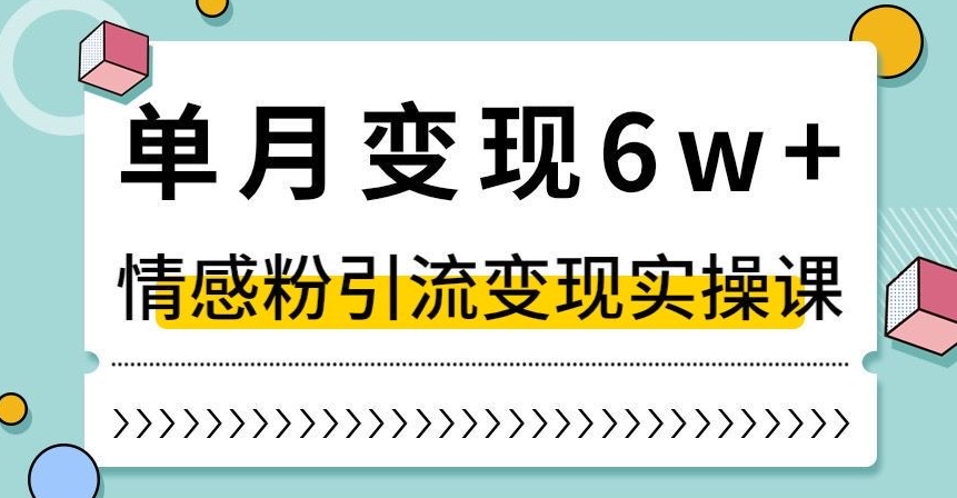 单月变现6W+，抖音情感粉引流变现实操课，小白可做，轻松上手，独家赛道【揭秘】-<a href=