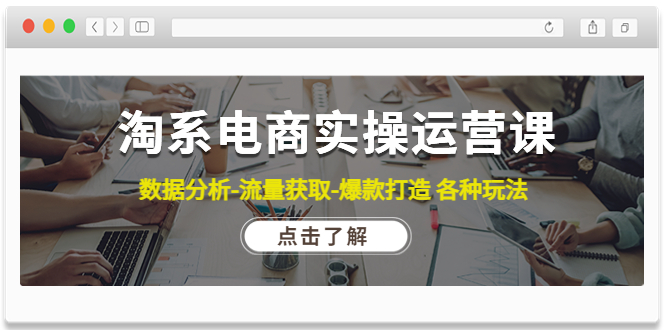 （4463期）淘系电商实操运营课：数据分析-流量获取-爆款打造 各种玩法（63节）-<a href=