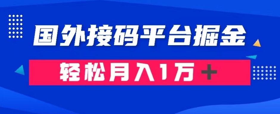 通过国外接码平台掘金：成本1.3，利润10＋，轻松月入1万＋【揭秘】-<a href=