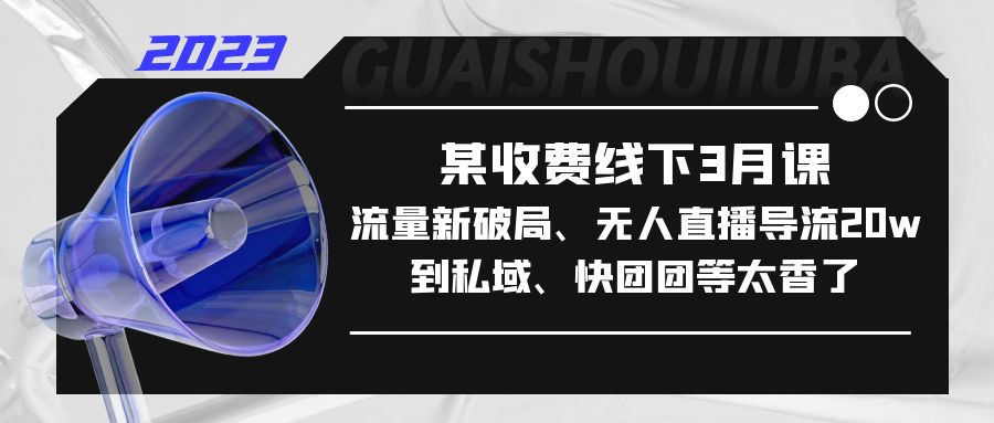（5317期）某收费线下3月课，流量新破局、无人直播导流20w到私域、快团团等太香了-<a href=