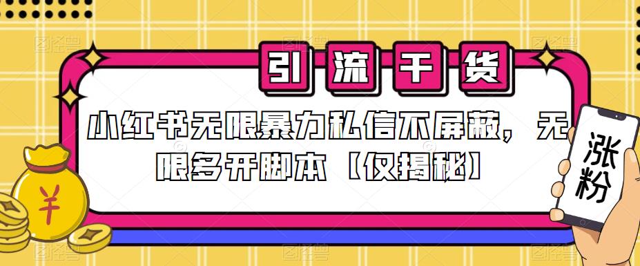 小红书无限暴力私信不屏蔽，无限多开脚本【仅揭秘】-<a href=