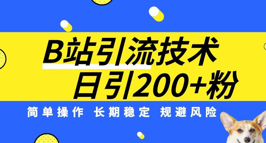 B站引流技术：每天引流200精准粉，简单操作，长期稳定，规避风险-<a href=