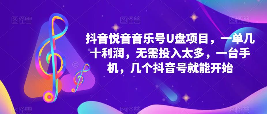 （5393期）抖音音乐号U盘项目 一单几十利润 无需投入太多 一台手机 几个抖音号就开始-<a href=