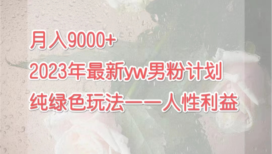 （7111期）月入9000+2023年9月最新yw男粉计划绿色玩法——人性之利益-<a href=