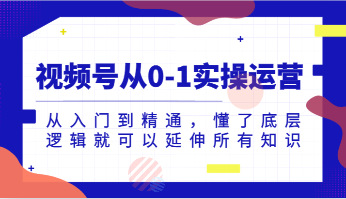 视频号从0-1实操运营，从入门到精通，懂了底层逻辑就可以延伸所有知识-<a href=