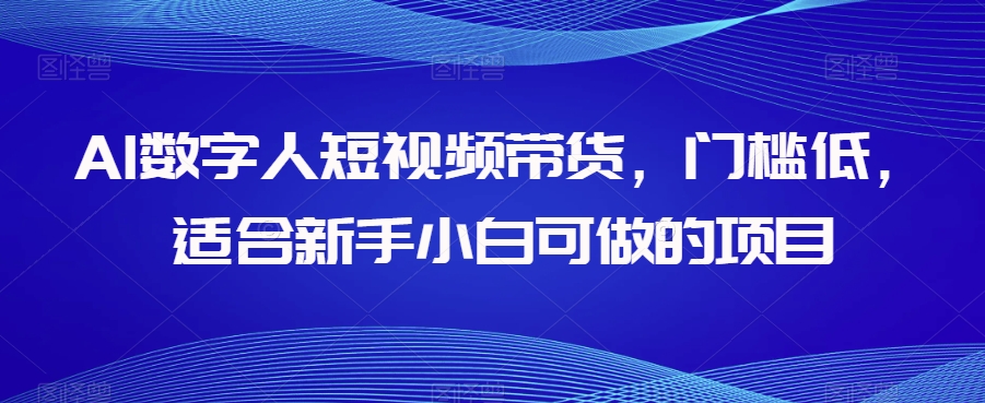 AI数字人短视频带货，门槛低，适合新手小白可做的项目-<a href=