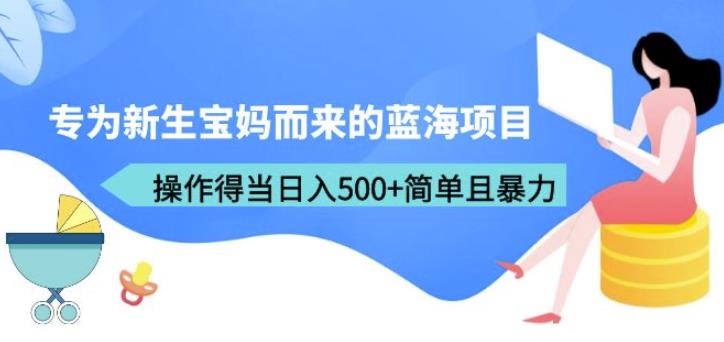 专为新生宝妈而来的蓝海项目，操作得当日入500+简单且暴力（教程+工具）【揭秘】-<a href=