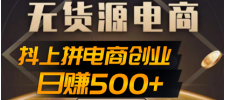 （4475期）抖上拼无货源电商创业项目、外面收费12800，日赚500+的案例解析参考-<a href=