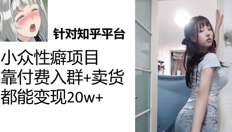 一个月入袋3w，知乎小众性癖项目，Lsp的钱才是最好赚的【揭秘】-<a href=