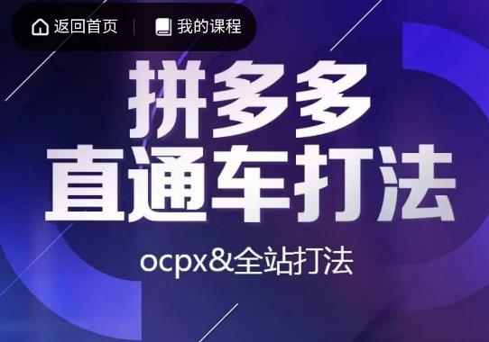 互力·拼多多直通车打法，ocpx&全站打法-<a href=