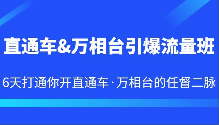 直通车&万相台引爆流量班 6天打通你开直通车·万相台的任督二脉-<a href=