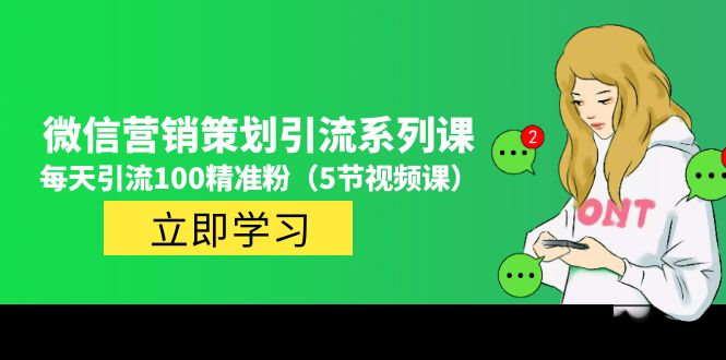 （4949期）价值百万的微信营销策划引流系列课，每天引流100精准粉（5节视频课）-<a href=