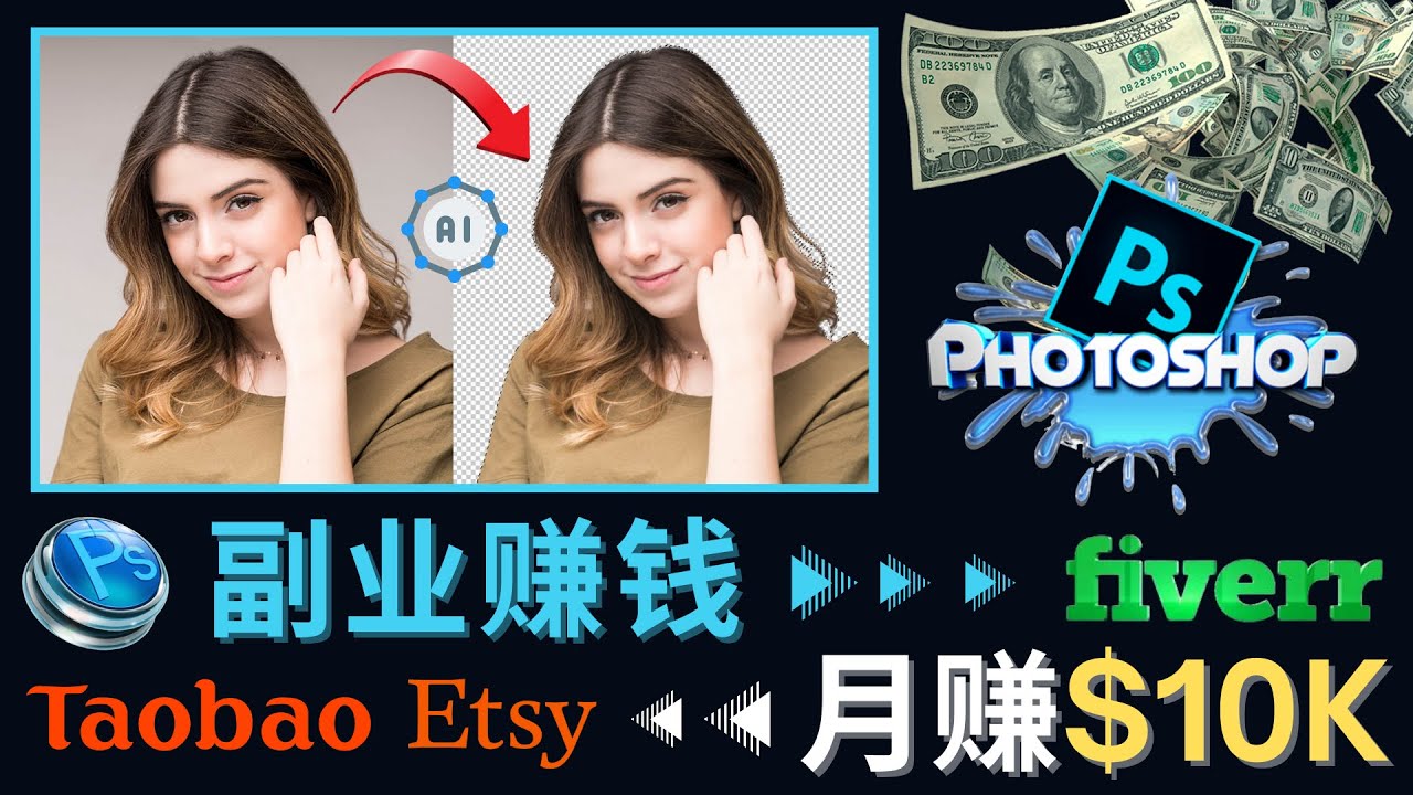 （4394期）掌握PS修图技能，月赚5000美元以上 – 利用Adobe Photoshop赚钱的3种途径-<a href=