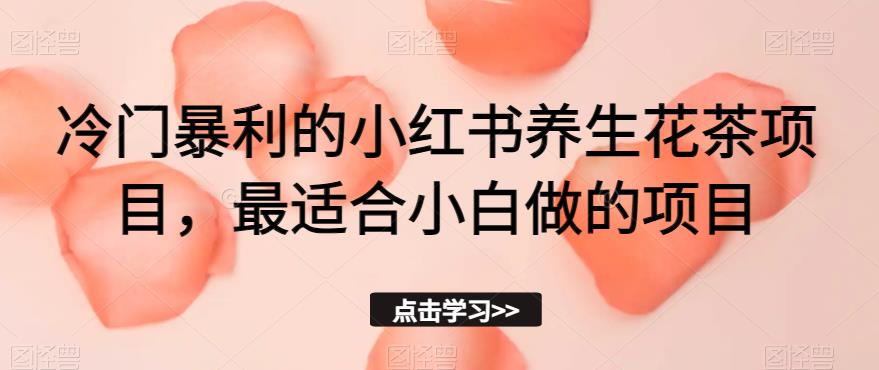冷门暴利的小红书养生花茶项目，最适合小白做的项目【揭秘】-<a href=