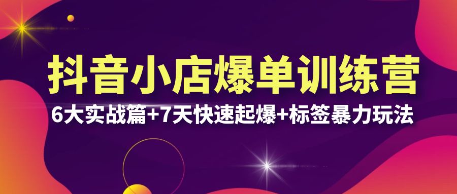 （6348期）抖音小店爆单训练营VIP线下课：6大实战篇+7天快速起爆+标签暴力玩法(32节)-<a href=