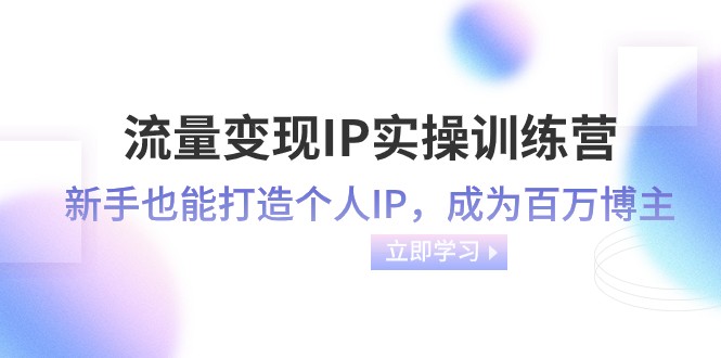 流量变现IP实操训练营：新手也能打造个人IP，成为百万 博主（46节课）-<a href=