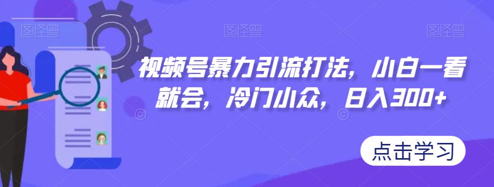 视频号暴力引流打法，小白一看就会，冷门小众，日入300+【揭秘】-<a href=