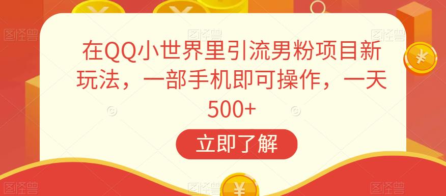 在QQ小世界里引流男粉项目新玩法，一部手机即可操作，一天500+【揭秘】-<a href=