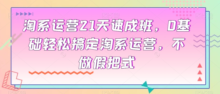 淘系运营21天速成班，0基础轻松搞定淘系运营，不做假把式-<a href=