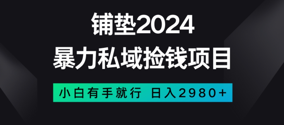 暴力私域捡钱项目，小白无脑操作，日入2980【揭秘】-<a href=