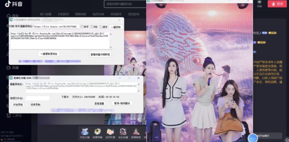 【高端精品】最新电脑版抖音/快手/B站直播源获取+直播间实时录制+直播转播软件【全套软件+详细教程】-<a href=
