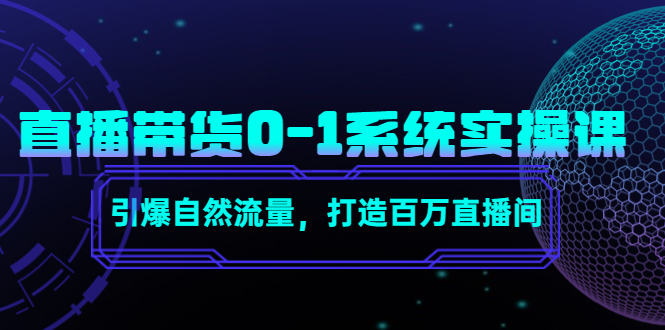 （4447期）直播带货0-1系统实操课，引爆自然流量，打造百万直播间！-<a href=