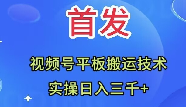 （7843期）全网首发：视频号平板搬运技术，实操日入三千＋-<a href=