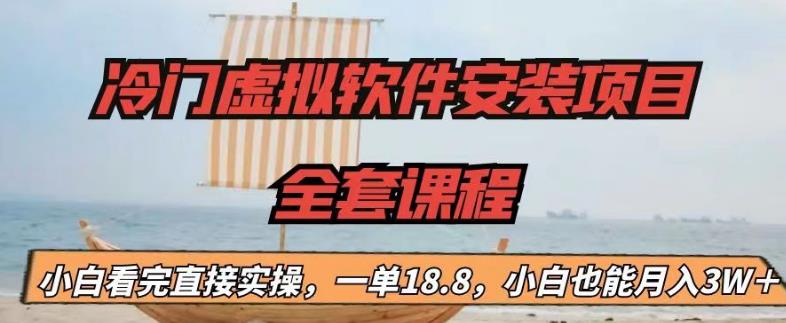 冷门虚拟软件安装项目，一单18.8，小白也能月入3W＋【揭秘】-<a href=