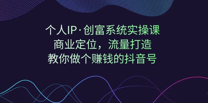 个人IP·创富系统实操课：商业定位，流量打造，教你做个赚钱的抖音号-<a href=