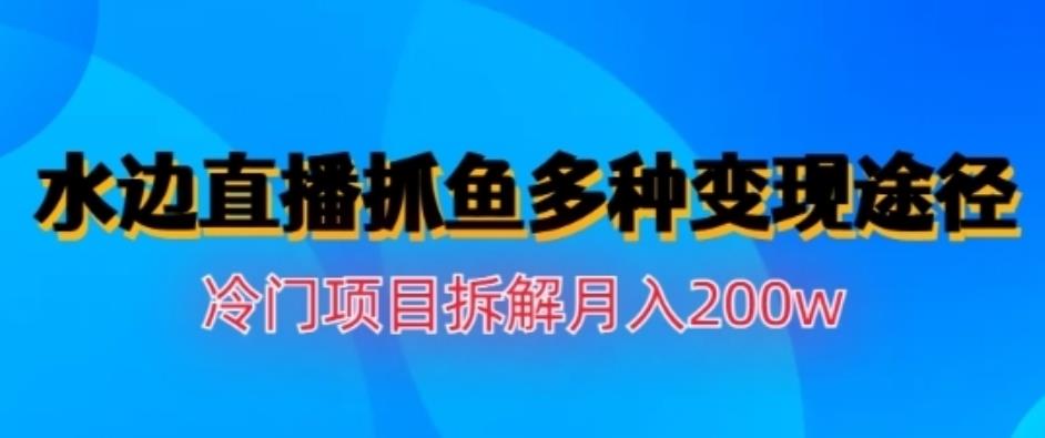 水边直播抓鱼，多种变现途径冷门项目，月入200w拆解【揭秘】-<a href=