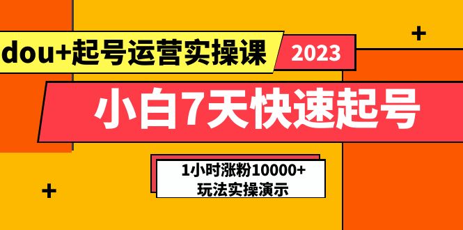 （5878期）小白7天快速起号：dou+起号运营实操课，实战1小时涨粉10000+玩法演示-<a href=