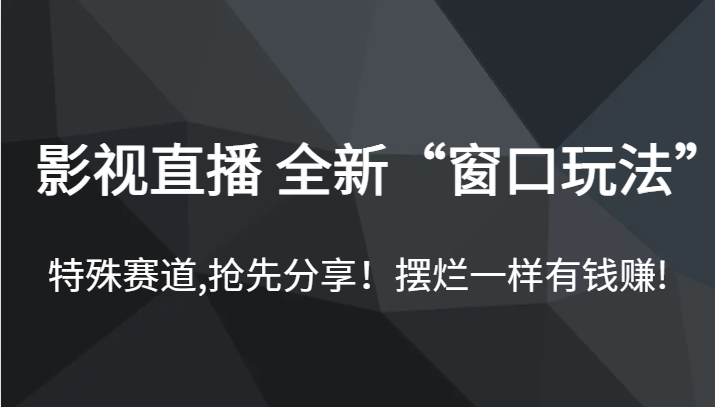 影视直播 全新“窗口玩法”，特殊赛道,抢先分享！摆烂一样有钱赚!-<a href=