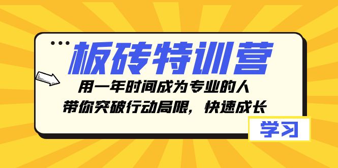 板砖特训营，用一年时间成为专业的人，带你突破行动局限，快速成长-<a href=