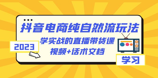 （6280期）2023抖音电商·纯自然流玩法：学实战的直播带货课，视频+话术文档-<a href=