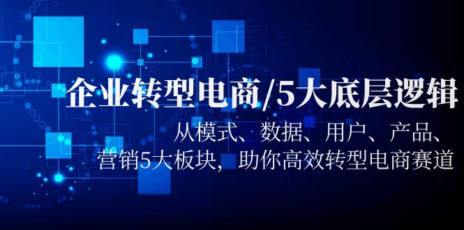 （5939期）企业转型电商/5大底层逻辑，从模式 数据 用户 产品 营销5大板块，高效转型-<a href=