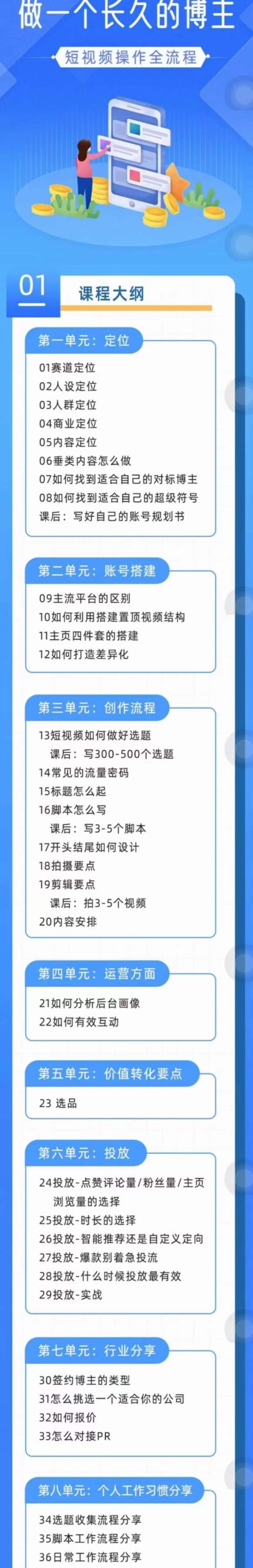 （4361期）短视频实操全流程-长久博主必学：账号定位+搭建+创作+运营+转化+投放  等等-<a href=