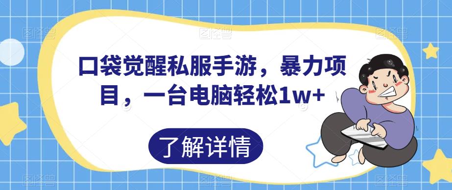 口袋觉醒私服手游，暴力项目，一台电脑轻松1w+【揭秘】-<a href=